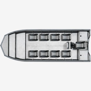 19 jalkaa tasapohjainen alumiinivene